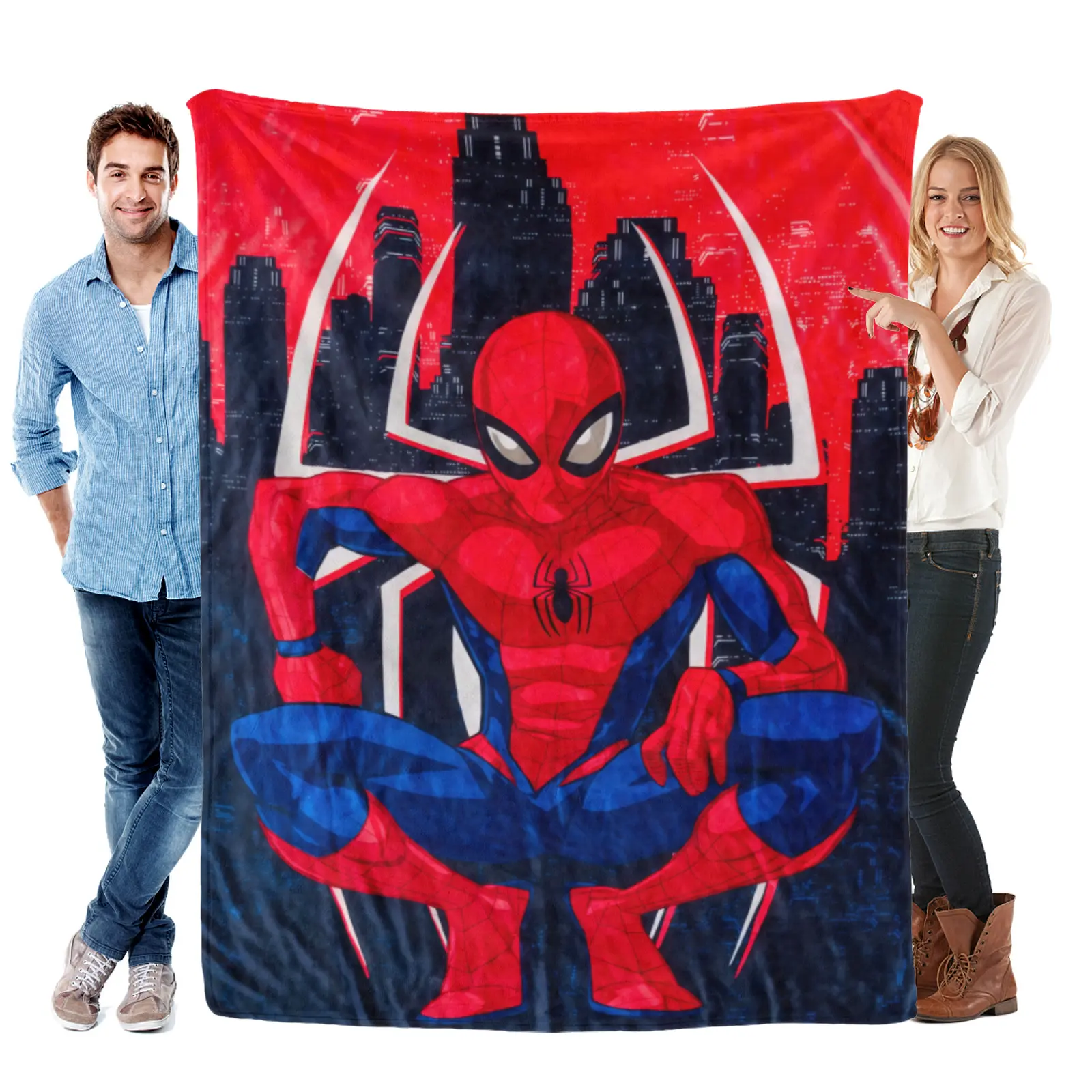 Marvel Spider Man Retro Comic Cover Flannel Blanket, Plush Wrinkle Resistant Throw, Fade Resistant Print, Perfect Summer Birthday Gift For Boys