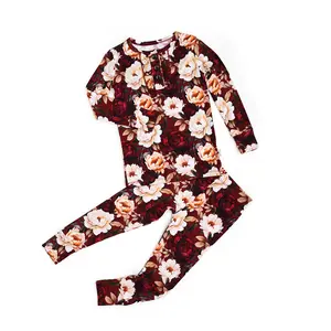 Maya RUFFLE TWO PIECE Floral Soft Bamboo Lounge Set for Girls
