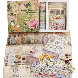 Botanical Scrapbooking Supplies Kit, Aesthetic Flower Scrapbook Kit for  Junk Journal, 12 Rolls Washi Tape, Stickers Papers for DIY Journaling Supplies, Craft  for Girl Women