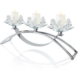 3 Arms  Flower Candle Holder Bringing Tabletop tealight Holder for Party/Dining Room centerpieces (1, )