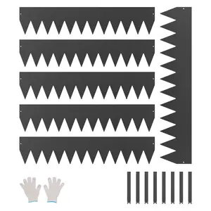 VEVOR Steel Landscape Edging, 6 Packs 40 x 8 in Rust-Resistant Metal Landscape Edging, Bendable Garden Edging Border, Heavy Duty Lawn Edging, Easy-to-Install, Flower Bed Yard Pathway Divider Black