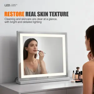 2026 New LED Smart Makeup Mirror with Adjustable Color-Changing Light Strips Ultra-Clear Mirror Surface Touch-Sensitive Controls Metal Frame Modern Stylish Design Perfect Gift for Girlfriend or Best Friend