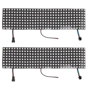 2X WS2812B RGB LED Matrix Panel - 832-Unit 100% Brand New Digital Flexible Individually Addressable LED Display Screen, 0.3w+/-0.01%, 32x8x0.2cm, Advanced Built-in Drive IC for Motorcycle Accessories