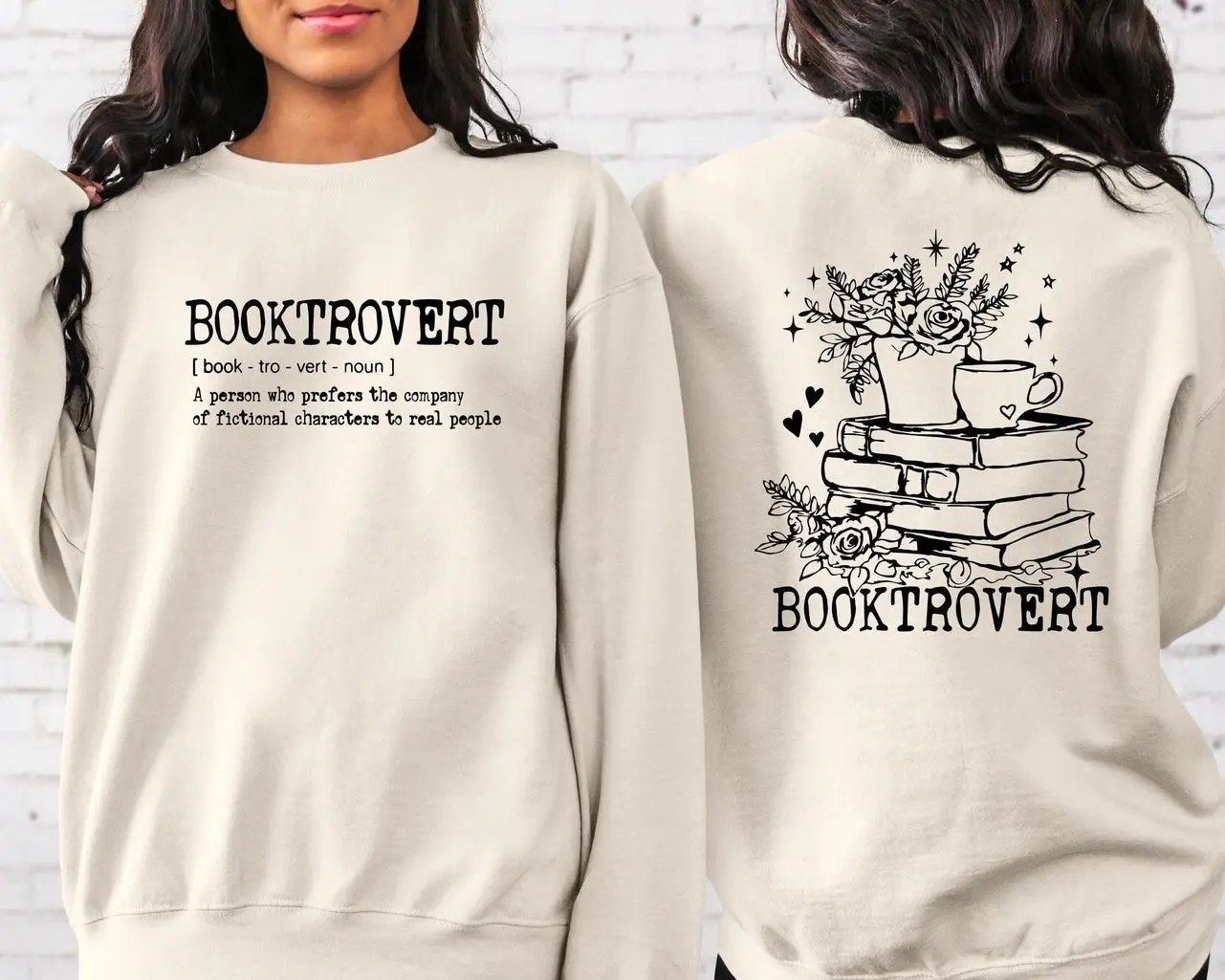 Wildflower Booktrovert Sweatshirt, Bookish Floral Graphic Crewneck, Book Lover Reading Sweater, Librarian Teacher Apparel, Book Club Hoodie, Literary Gift for Women & Men