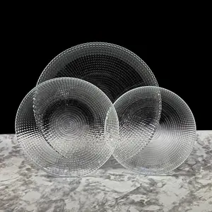 RAMART Studio Glass  Helios Glass Dinnerware Set, Clear - Set of 18