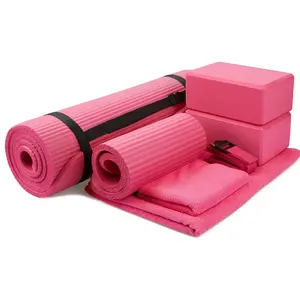 Everyday Essentials Go Yoga 7-Piece Set - Include Yoga Mat with Carrying Strap, 2 Yoga Blocks, Yoga Mat Towel, Yoga Hand Towel, Yoga Strap and Yoga Knee Pad Everyday Essentials