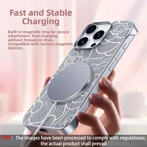 Camellia Pattern Magnetic Phone Case Compatible with iPhone 16 Pro Max, 15 Pro, 14, 13 and 16 Plus, Shockproof Protective Case Featuring Durable Protection and a Secure Grip Design, Ideal for Daily Use