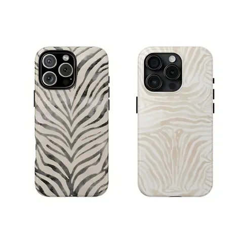 Zebra Bold Style Dual-Layer TPU-PC Smartphone Case - Durable, Chic Casing for iPhone 12, iPhone 14 Pro - Premium Cellphone Accessory Gift for Her