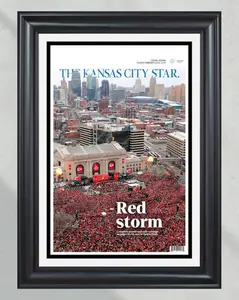2020 Kansas City Chiefs 'Red Storm' Super Bowl LIV Champions Unframed Poster - Championship Parade Front Page Newspaper Print - Mahomes Era NFL Art