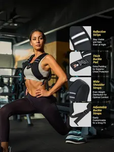 Unisex Heavyweight Fitness Vest with Reflective Strips, Adjustable Weighted Jacket, Soft Spandex, Ideal for Weight Loss, Muscle Building, Home Gym, Outdoor Training