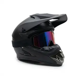DOT Approved Matte Black Racing Helmet Full Face Tactical Off-Road with Goggles Gloves Windproof Breathable for Men Women Motocross ATV Dirt Bike E-Bike Outdoor Adventures