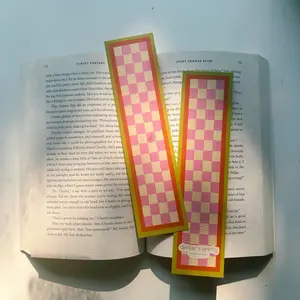 checkered bookmark - 2x8in decorative bookmark - book accessories