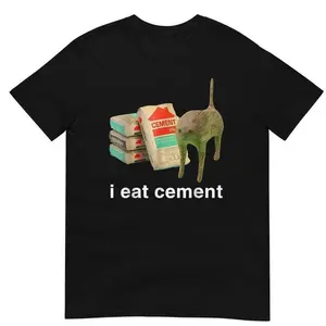Unisex Boxy Fit Heavyweight TeeCat Funny I Eat Cement Meme Gift T Shirt StreetwearFashion	Unisex T-shirts M-5XLClean Look