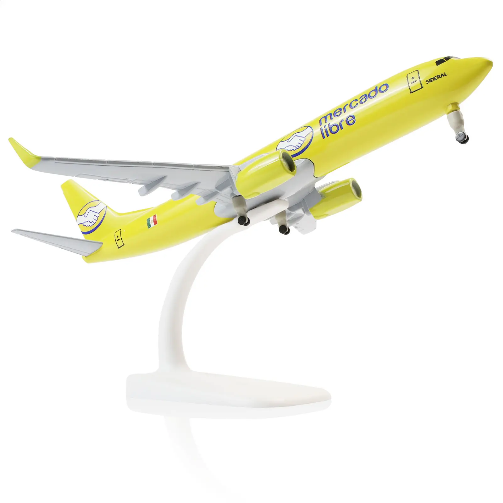 Boeing 737 Aviation Diecast Model Plane, 1/300 Scale Alloy Collectible, 20cm Long Iconic Mercado Libre Special Livery, Display-Worthy Toy, Latin American Aviation Enthusiasts