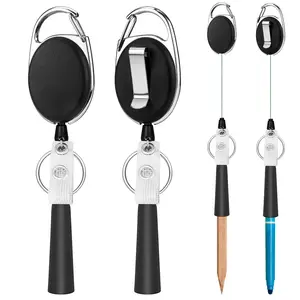 Expandable Pen Holder with 31.5 Inch Dyneema Line, Elastic Silicone Retractable Pencil Cup, Ideal for Carpenters Nurses Mechanics Architects Office Workers, Pen Stand