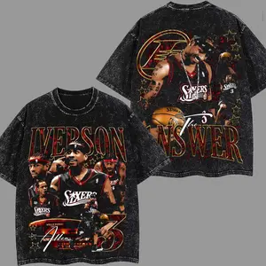 [ Dunk Nation ] Allen Iverson 2026 Vintage Graphic T-Shirt, Premium 100% Cotton Oversized Tee, Retro Basketball Legend Shirt, Allen Iverson Fan Apparel, Streetwear Basketball Tee, Game Day Shirt, Unisex Sports Graphic Tee, Gift for Basketball Fans