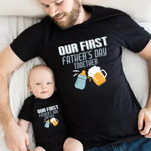 Dad and Baby shirts, Father's Day Shirts, Our first Father's Day Together Tees, Daddy and me shirt, Father and Son shirts, Matching Family T-shirts Flash Sale T-Shirt Trio soft  tees