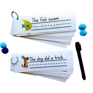 Sentence writing booklets for learning to write! Reusable writing activity booklets with sentence tracing and writing practice. Includes two sets of 16 sentences each! Laminated for reusable practice! workbooks kindergarten early education