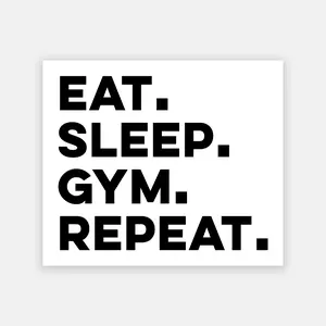 Eat Sleep Gym Repeat Sticker