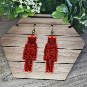 Nutcracker Red Acrylic Earrings
