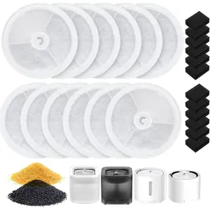 12 count Upgraded Filter Unit 3.0 Fit for Pet  Water Fountain E versweet Solo 2/Solo SE, E versweet 2S/3/3 Pro, 12 count Replacement Filter and 12 count  Pump Filters