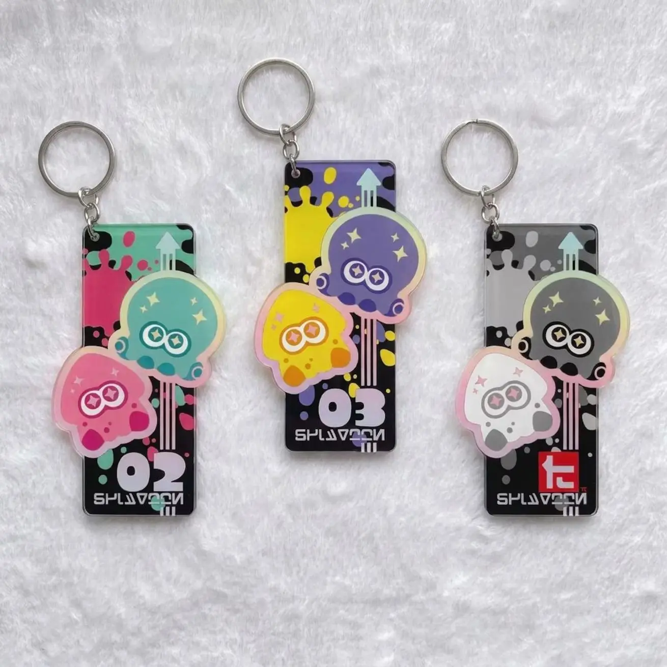 3 ops Splatoon 3 Merch Acrylic Keychain | Collectible Game Character Charm