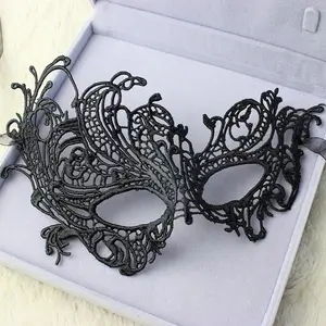 Eye Mask Sexy Lace Venetian Masquerade Ball Halloween Party Fancy Dress Costume Props Lady Black Lace Hollow Face Mask