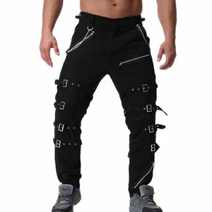 TRGPSG Men's Fashion Hiphop Rock Punk Gothic Pants Techwear Sport Hiking Riding Cotton Casual Cargo Pants