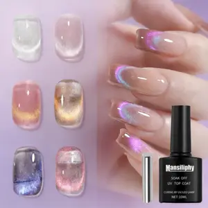 Holographic Cat Eye Gel Polish Set, 6pcs Magnetic Soak Off UV LED Nail Gel with Magnet Tool, Long Lasting Shimmer Effect, Salon Quality Nail Art Kit for Home DIY & Professional Use