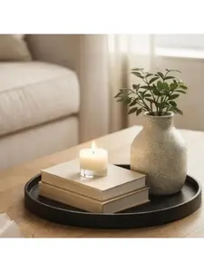 Soft Haus The Base Tray - Matte Black Minimalist Finish for Coffee Table Nightstand or Dresser - Lightweight Durable Design for Styling and Organizing - Perfect Pair with Glow or Flame Diffuser