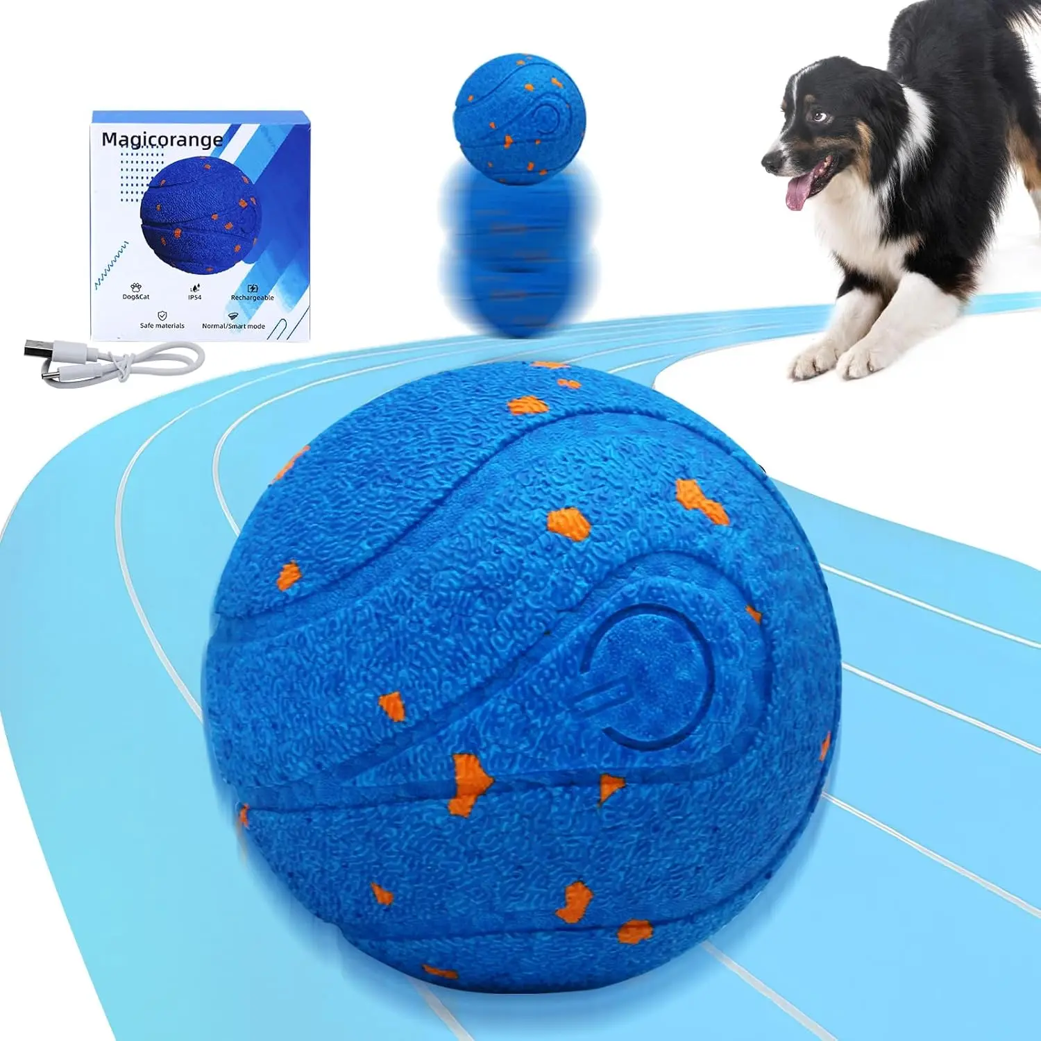 Automatic Rolling Interactive Dog Toy - Tennis Ball Style Herding Toy for Small, Medium, Large Dogs & Puppies
