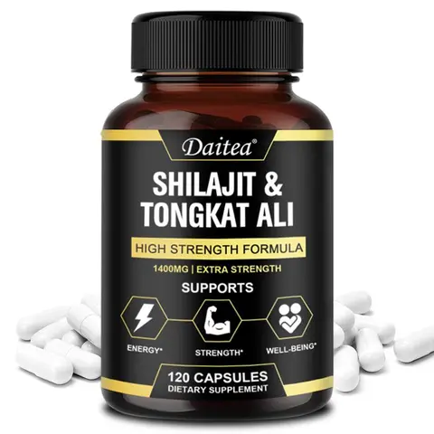 Daitea Shilajit & Tongkat Ali Health Supplement- Support: Energy, Endurance, Vitality, Muscle Mass,120 Capsules