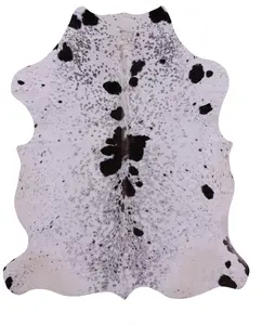 SUPER SALE Black & White Natural Cowhide Rug - X-Large 7'0"H x 6'6"W
