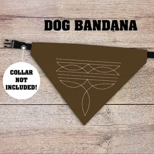 Boot Stitch Dog Bandana - Over The Collar - Collar Not Included! Pet Accessories, Cat Bandana, Handmade, Gifts For Pets, Animal, Doggy, Puppy, Western, Punchy, Cowgirl, Cowboy