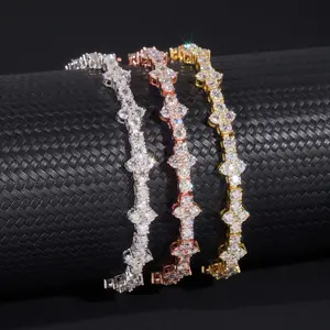6.5MM Iced Out Moissanite Tennis Bracelet – Layering Bracelet Trendy Gift for Men & Women, Birthday & Anniversary Jewelry