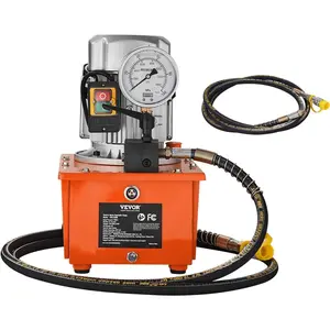 VEVOR Electric Hydraulic Pump, 10000 PSI 750W 110V, 488 in³/8L Capacity, Single Acting Manual Valve, Electric Driven Hydraulic Pump Power Pack Unit with Lever Switch for Punching/Bending/Jack Machines