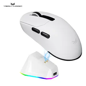 YEAH MAGIC Tyrfing V1 Wireless Gaming Mouse with RGB Charging Dock 12K DPI 59g Ultra-Lightweight Tri-Mode Connectivity 300mAh Battery Ergonomic Design Magnetic Dock Black