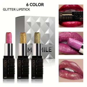 3PCS Diamond Glitter Matte Lipstick,Long Lasting Waterproof Pink Metallic Sparkling High Pigment Non-Stick Lip Stain Tint Lip Gloss,Full-coverage Lipgloss Lip Makeup, Valentine's Day Gift for Women Girl