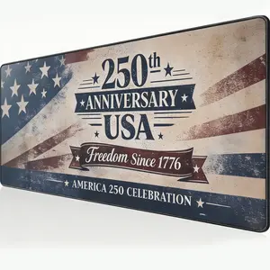 America 250 Large Gaming Mouse Pad – 1776–2026 Patriotic Desk Mat, Micro-Weave Cloth for Precision Control, Non-Slip Rubber Base, Stitched Edges, Water-Resistant, 27.6" x 11.8"