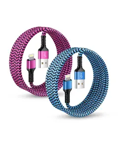 Rapid Charging Iphone Cable, Apple MFI Certified Extension Charging USB Wire, Long Braided Data Sync Transfer Power Line for Iphone 14 13 12 11 Pro Max/10/Xs/Xr/Se, USB to Lightning Cord 10FT | 2Pcs Haoano