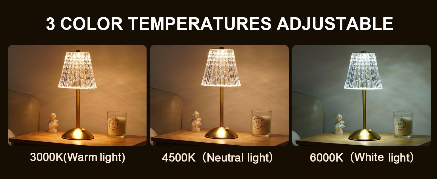 Crystal LED Table Decor Light Touch Sensor Desktop Night Light Rechargeable Reading Lamp for Bedroom Bedside Hotel Bar Decor
