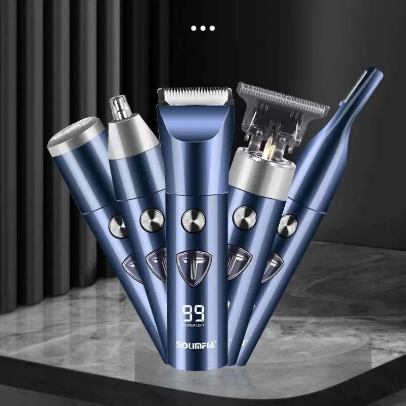 5 In 1 Men's Body Hair Trimmer, Groin Hair Trimmer for Men,Cordless Hair Clipper Set, Electric Shaver Razor Beard Trimmer for Men,Nose Hair Trimmer ,Eyebrow Trimmer,Men's Hair Removal Tool, Father Gift for Men