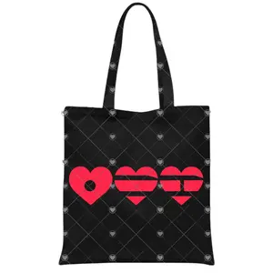Boba Craftea Concert Tote | Minimalist Fanmade Canvas Bag for 2026 Tour - Geometric Hearts Design.