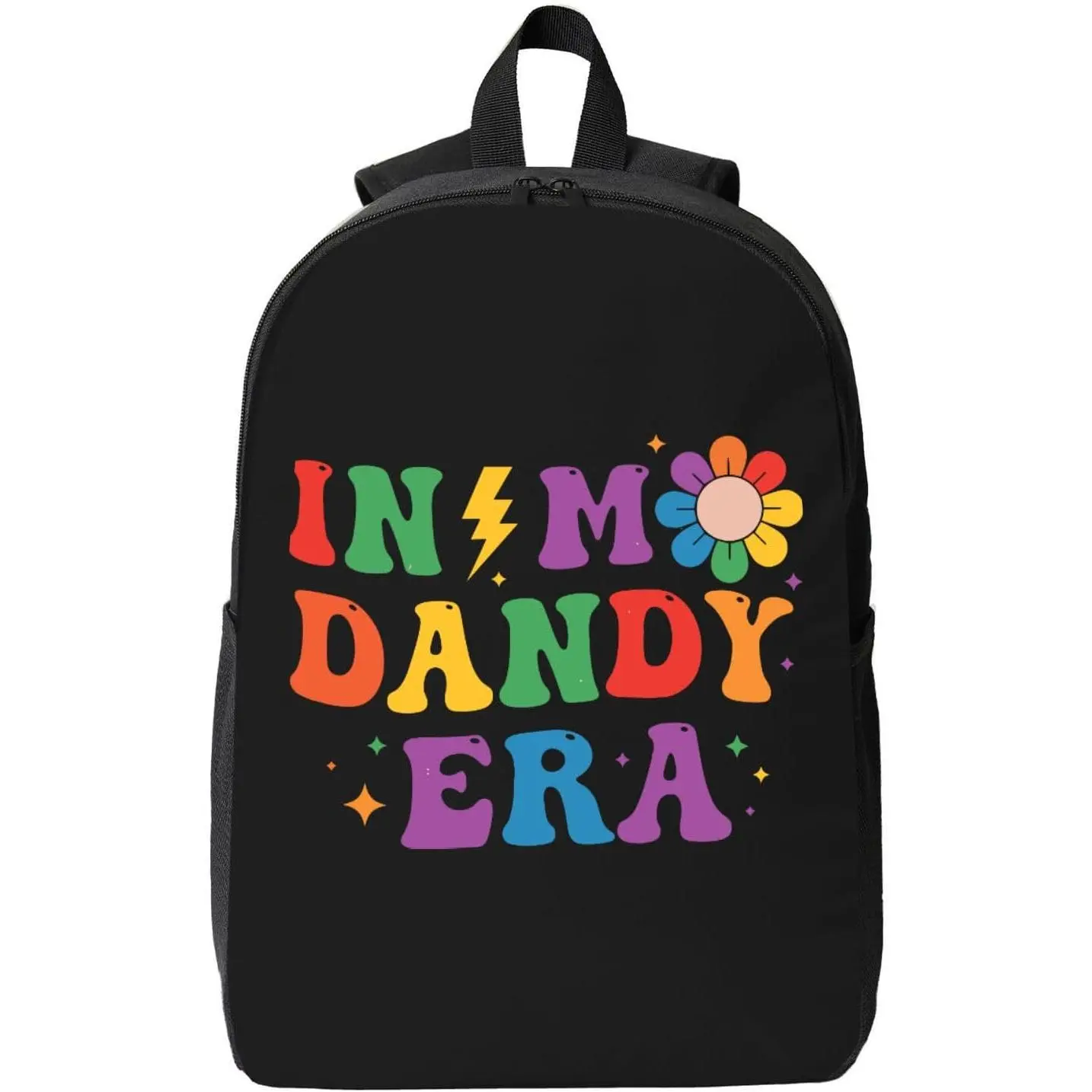 In My Dandy Funny Dandy's World Color Backpacks Two-Way Zippers Breathable Shoulder StrapsBackpack With Side Pocket- Unisex