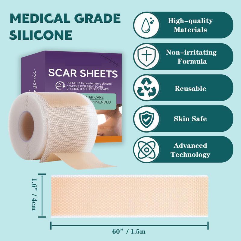 Professional Silicone Scar Sheets king- Scars Removal Treatment-Anti-Aging, Dark Spot – Flexible Reusable Silicone Tape for Skin Care Routine