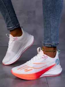 Couple Fashion Sports Shoes, Sneaker, Casual, Breathable Mesh Upper, Printed Design, Honeycomb Midsole, Carbon Board Support, Anti-Slip Rubber Sole