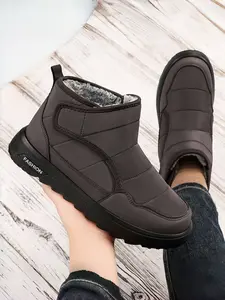 Men's Warm Snow Boots, Insulated Thick Long Booties, High-Top Soft Sole Shoes, Large Size Winter Footwear, Cold Weather Protection, Slip Resistant Boots
