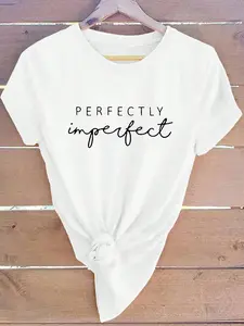 Letter Printed Short Sleeve Casual T-Shirt