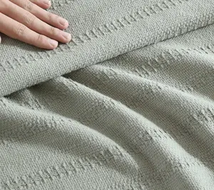 Eddie Bauer Woven Stripe Green Cotton Full/Queen Blanket