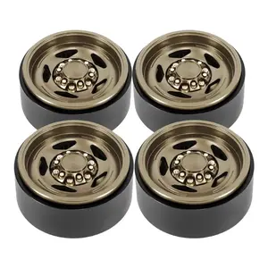 HooCrawler Aluminum 1.9'' Beadlock Wheels Rim Classic Retro Rims with Simulation Hex Screw for 1/10 RC Crawler TRX4 SCX10 Capra